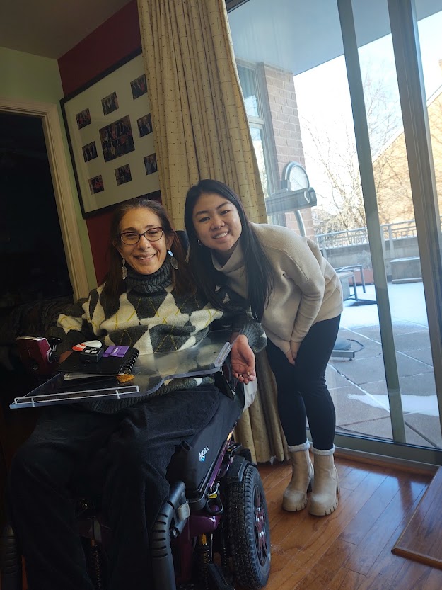 Sheri, on a snowy-day visit from Hope Woolf, 1-22.