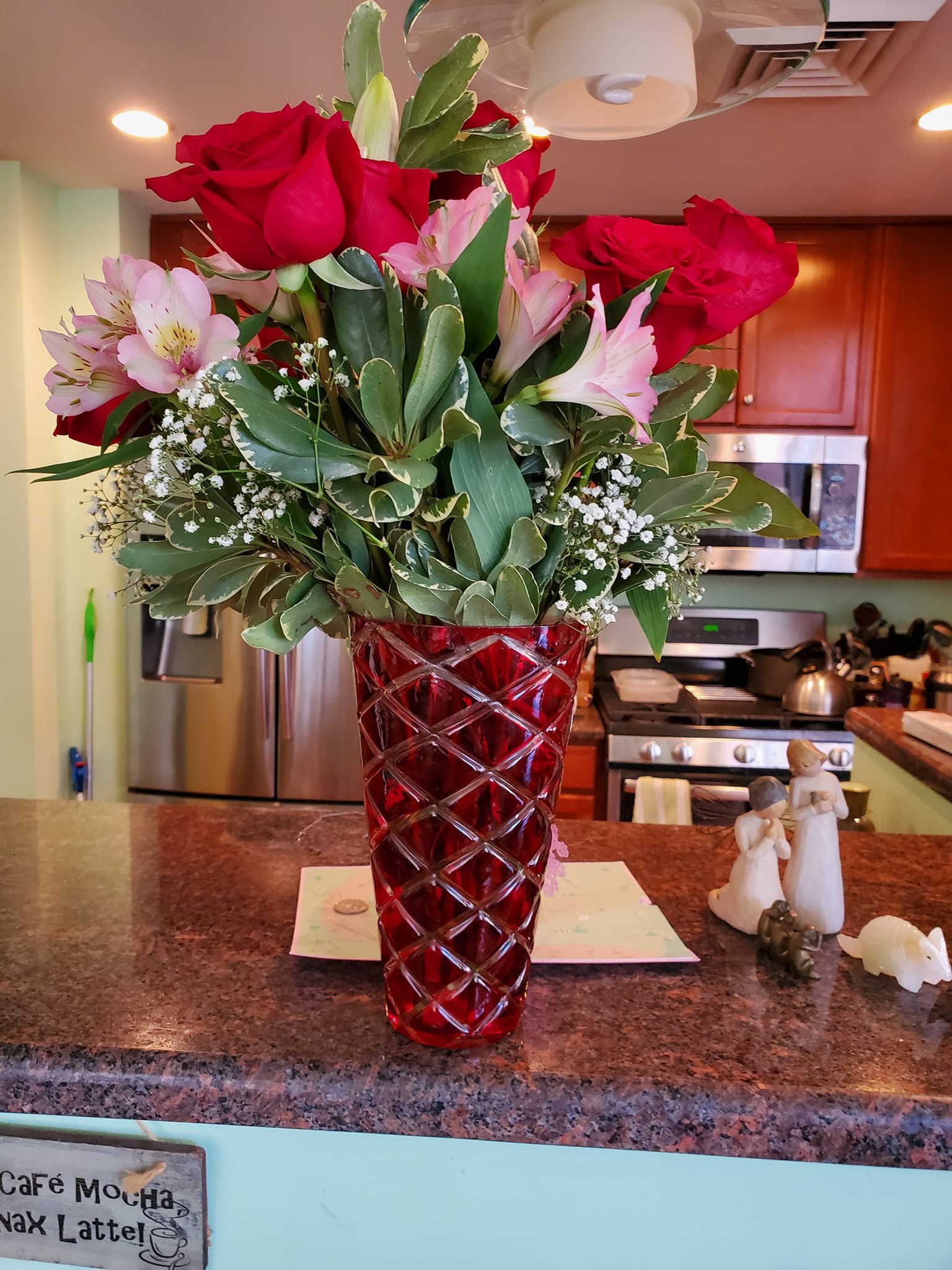 More fabulous flowers for Valentine’s Day from Sheri’s  brother and sister-in-law, 2-22.