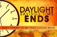 Picture that reads "Daylight Savings Time Ends."