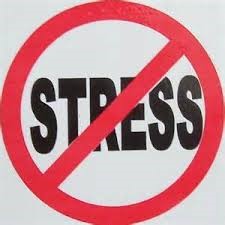 Signwith the word "stress" crossed out.