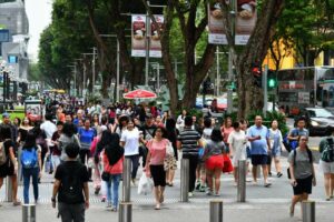 A busy crosswalk