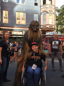 Chewbacca cosplayer at San Diego Comic-Con in 2019.