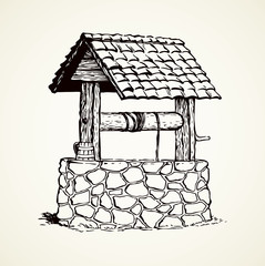 Drawing of a well.