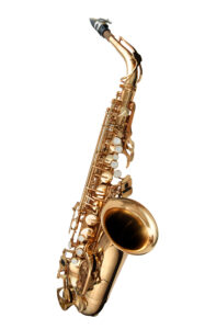 An alto saxophone.