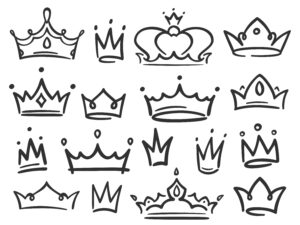 A graphic of various pretend crowns.