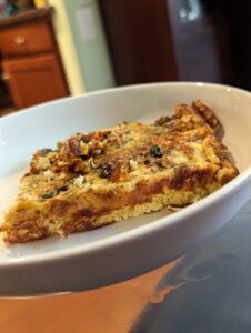 A piece of a frittata.