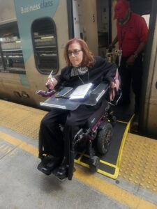 Sheri used a bridge plate to board/deboard the train at Union Station in DC.