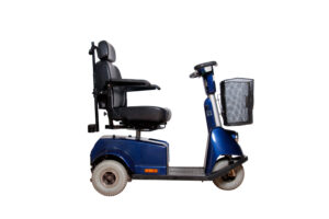 A mobility scooter.